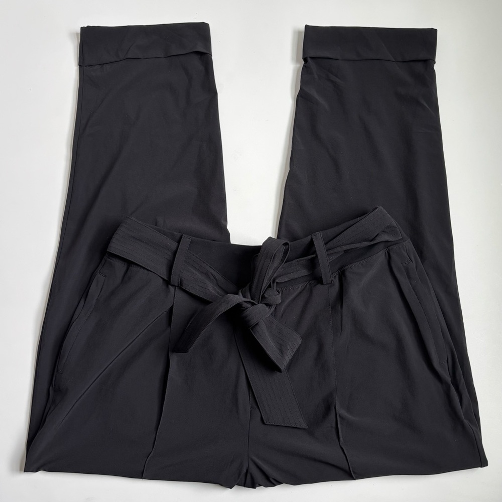 Athleta Cardiff High Rise Belted Tied Waist Pants Black Plus Size 16